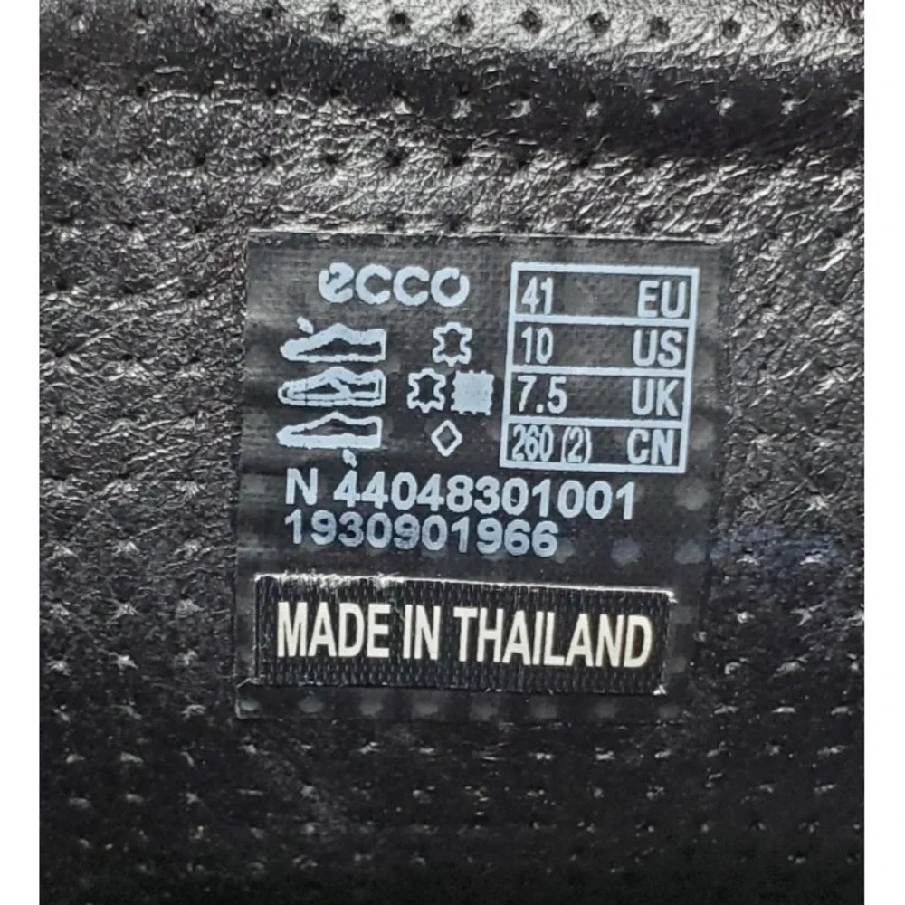 ECCO Soft 7 Sneaker Womens 41 Black Leather High Top Quilted Comfort Shoes